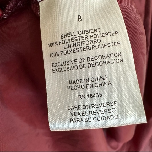 NANETTE Tulle and Lace Sparkly Burgundy Party Dress Flower Girl Princess Size 8 - Picture 11 of 14